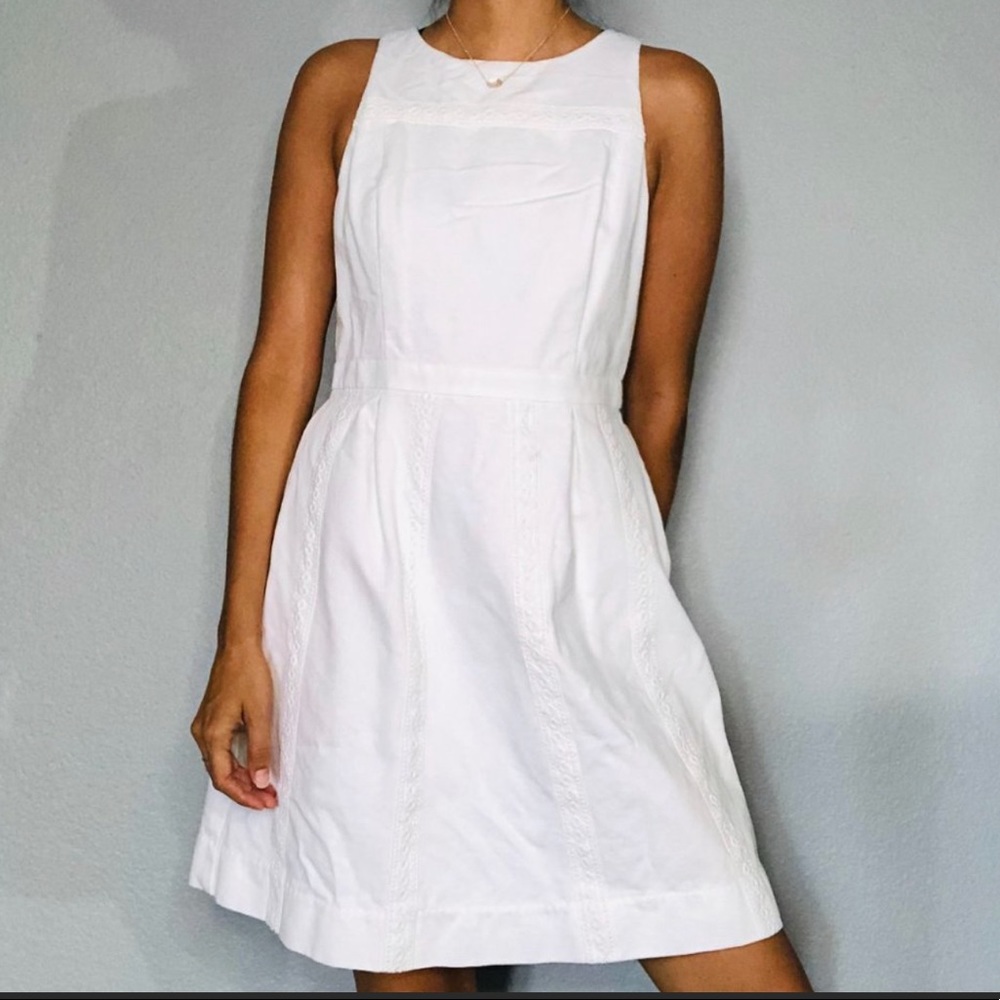 J Crew White pique eyelet dress size 4